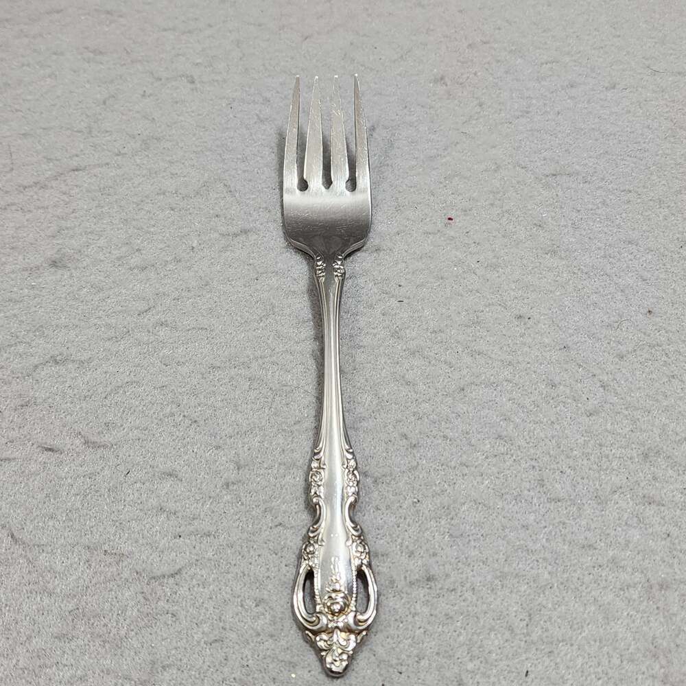 Vintage Oneida COMMUNITY BRAHMS Dessert Fork Baroque Flower Stainless Flatware